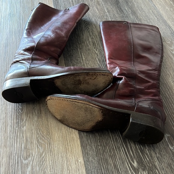Frye Melissa Tall Leather Boot in Burgundy - Picture 3 of 4